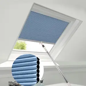 Suitable Roof Inclined Plane Room Windows Custom Size Blue Sky Cordless & Light Filtering Cellular Shade