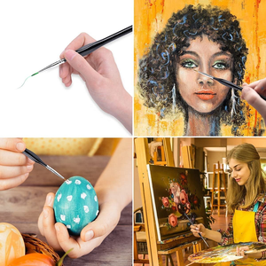 Ensemble de <span class=keywords><strong>pinceaux</strong></span> de peinture miniature en nylon à manche en bois ergonomique noir en vente chaude pour la peinture acrylique, <span class=keywords><strong>pinceaux</strong></span> <span class=keywords><strong>aquarelle</strong></span> - Product Image 6