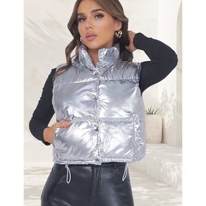 Chaleco Corto de Invierno para Mujer FOXA, Acolchado Metálico, Sin Mangas, Chaqueta de Plumón, Aislante Térmico, para Deportes al Aire Libre - Product Image 5