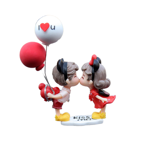 High Cute Cartoon Mini Wedding Bride Groom Lover Couple Balloon Resin <b>Car</b> Dashboard Idols Decoration Fun Idols Toys <b>Cars</b> - Product Image 1