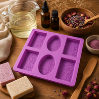 Seifenherstellungsform aus Silikon, Kerzenform, Harzform, Massageform, Silikonform für Seife, Wachs, quadratisch