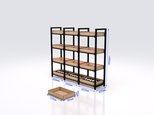 Bán buôn gỗ rau và trái cây Kệ trái cây hiển thị siêu thị Kệ siêu thị Kệ OEM/ODM - Product Image 6