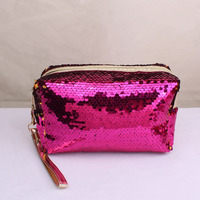 Sacs de maquillage à paillettes changeantes, étui à crayon réversible pour paillettes