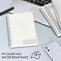 Carnet de planification quotidienne à spirale avec couverture en plastique transparent, gestion du temps personnalisée, liste de tâches, rendez-vous, notes, organisation du temps