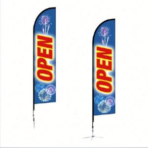 Drapeau publicitaire extérieur personnalisé imprimé, à base d'eau, en métal, style plume, promotionnel, géant, avec mât en fibre de verre - Product Image 6