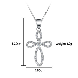 Perak asli 925 bahan indah kalung salib wanita murah dan desain bagus jimat salib perhiasan liontin - Product Image 3