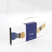 Boîte d'emballage universelle en cuir véritable et acier pour bracelets de montres connectées et appareils électroniques grand public