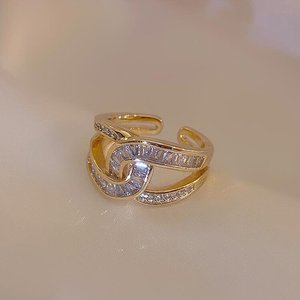 Women's Luxury Zircon <b>Rings</b> Eternity Promise CZ <b>Crystal</b> Finger <b>Ring</b> Full Diamond Engagement Wedding <b>Rings</b> - Product Image 4