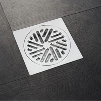 Siphon de sol encastré chromé 100x100 pour machines à laver, salles de douche et buanderies ; Évier moderne minimaliste anti-odeurs