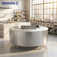 Surround-Style 11-Sitzer Gas-Teppanyaki-Tisch Integrierter Esstisch für Gastronomie