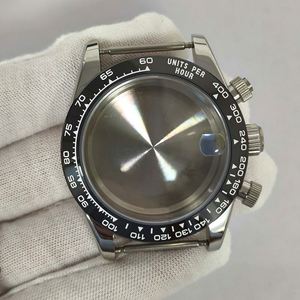 39mm Stainless Steel & Black Ceramic Bezel Multifunction Waterproof <b>Watch</b> Parts with Solid <b>Case</b> Back OEM Brand for VK67 Movement - Product Image 3