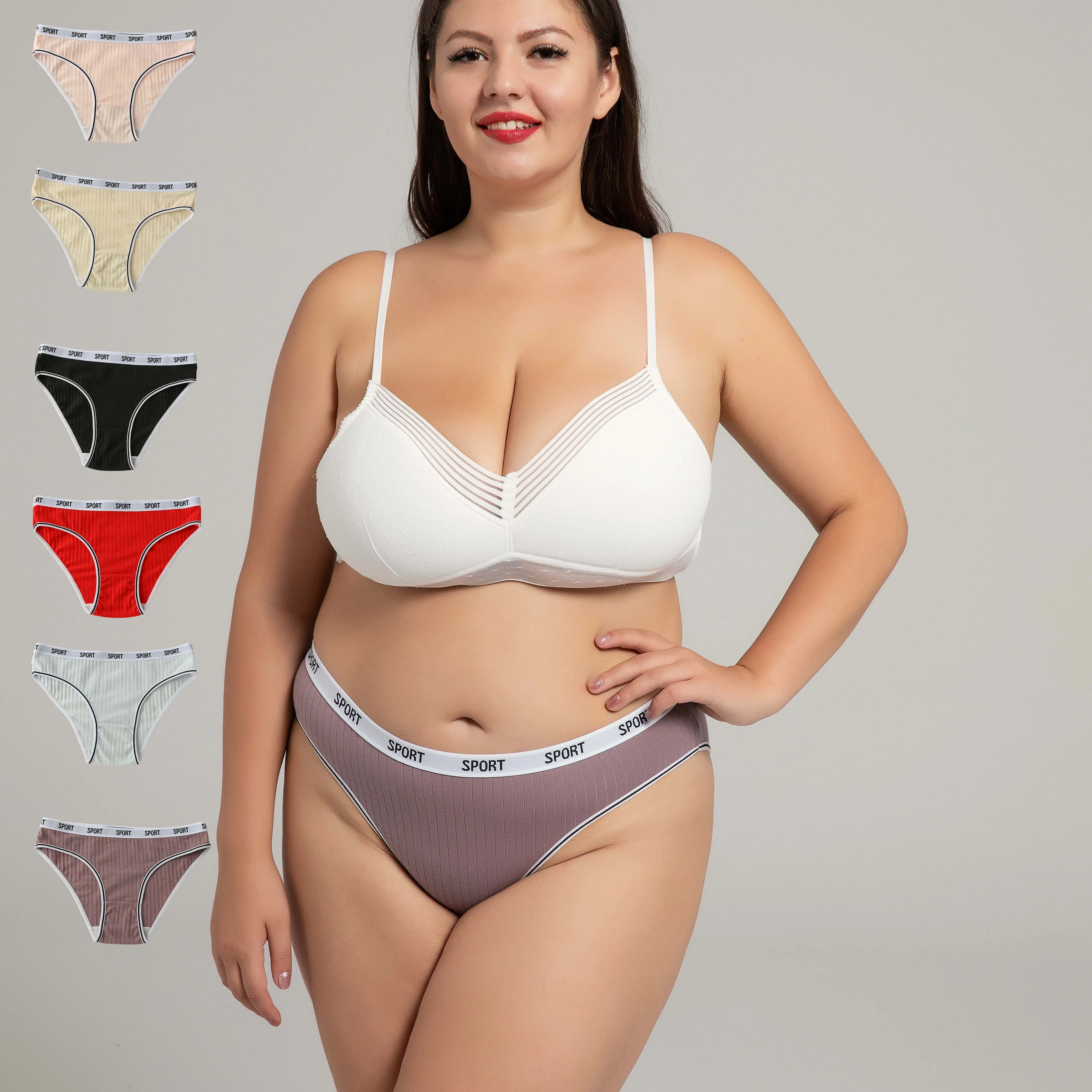 Ropa interior de mujer de talla grande cintura media Algodón puro nalgas y pantalones triangulares para transpirabilidad y comodidad