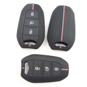 Funda de silicona premium para llave de Peugeot 208 308 <span class=keywords><strong>Citroen</strong></span> C3 <span class=keywords><strong>C4</strong></span> C5, antiarañazos, a prueba de polvo, protector de llave remota de ajuste completo - Product Image 6