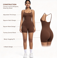Combinaison-short de yoga pour femme, ultra douce, sans couture, extensible, anti-transparence, pour le Pilates, la gym et le quotidien