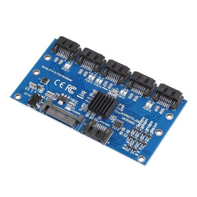 SATA3.0 Expansion Card 1-to-5 Hard Disk Adapter Card Motherboard 6Gbps Port