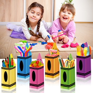 12 Packs Student School Opening Season Pencil Shaped Paper Box Cartoon <strong>Avatar</strong> Party Snack Paper Gift Boxes for Classroom School - Product Image 6