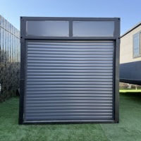 Garage pliable noir sur mesure avec porte enroulable, structure en acier à montage rapide, garage portable pour voiture, pour stockage extérieur