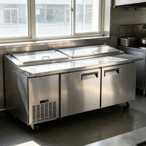 Commercial Refrigerated Workbench Double door salad <b>table</b> with Intelligent Control and Ventilated Cooling System - Product Image 2