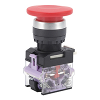 Interrupteur à bouton poussoir en forme de champignon rouge à verrouillage automatique 22 mm IP65 Arrêt d'urgence Signalisation en plastique 1NO 2NO 1NO1NC 2A 220V Contrôle