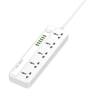 LDNIO Xách Tay SK5691Power Strip Surge Protector Mở Rộng Dẫn Dây Cắm Ổ Cắm <span class=keywords><strong>5</strong></span> AC Outlets 6 USB Anh Power Strip - Product Image 3
