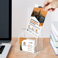 Porte-brochures en acrylique, porte-brochures et cartes de visite de 4 pouces, porte-prospectus transparent pour livrets, menu