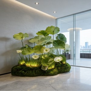 Conjunto de Plantas Artificiales Verdes para Paisajismo, Decoración de Jardín <span class=keywords><strong>Vertical</strong></span> <span class=keywords><strong>Interior</strong></span> de Estilo Nórdico para Centros Comerciales y Oficinas - Product Image 5
