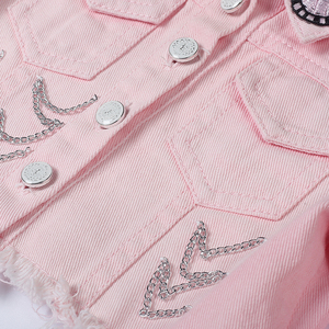 Robe blanche pour enfants, vêtements pour filles, manteau en jean, sac, ensembles trois pièces, vêtements pour enfants, robes de fête pour filles - Product Image 6