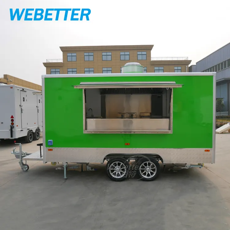 WEBETTER Remolque Food Truck Catering Trailer Mobile Kitchen BBQ Pizza Concession Food Trailer With Full Kitchen Equipments
