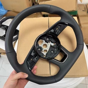 Volante de cuero con detalles para Audi A3 8Y 8P 8V B8 B9 TTS <span class=keywords><strong>A4</strong></span> B8.5 A5 A6 C6 C7 C8 A7 A8 Q3 Q5 Q7 S3 8V S4 S5 Rs3 Rs4 Rs5 Rs7 Tt - Product Image 2