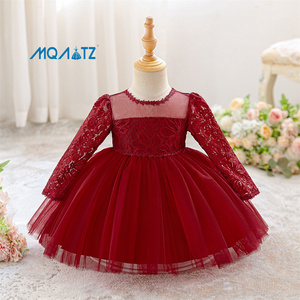 Vestido Meiqiai <span class=keywords><strong>para</strong></span> Niñas, Vestido de Princesa <span class=keywords><strong>para</strong></span> Fiesta de Cumpleaños de Bebés y Niñas Pequeñas, Vestido de <span class=keywords><strong>Bautizo</strong></span>, Vestido de Tul de Manga Larga <span class=keywords><strong>para</strong></span> Niñas QL001XZ - Product Image 3