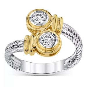 Anello da Donna F376 in Oro Massiccio 18K con Diamante Taglio Brillante Rotondo Colore G Naturale Anello di Fidanzamento Classico - Product Image 2
