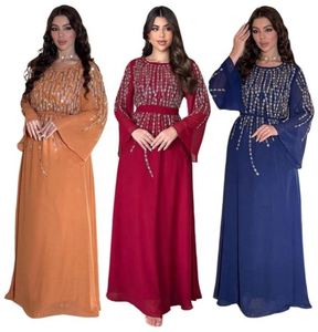Eid Mubarak <span class=keywords><strong>Djellaba</strong></span> Diamonds Abaya Dubai Kaftan Robe de Soirée Musulmane pour Femme Abbayas Jalabiya Femme Robe Vêtements Islamiques Caftan Gown - Product Image 1
