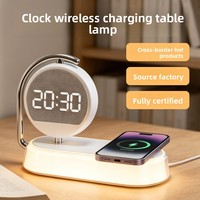 Pengisi Daya Nirkabel Magnetik Portabel Cepat 22.5W Baterai Eksternal Pengisi Daya Ponsel Desktop 3-in-1 Jam Alarm Pengisi Daya Nirkabel dengan