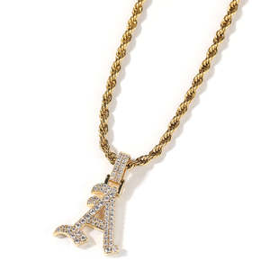 UWIN 18k placcato oro singola lettera iniziale collana pendente gioielli belle collane zircone A-Z gioielli moda gioielli collane - Product Image 3