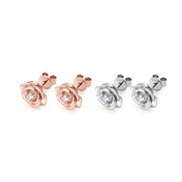 925 Sterling Silber D Farbe VVS1Moissan ite Ohrring 3mm Rose Flower Ohrring Ohr stecker