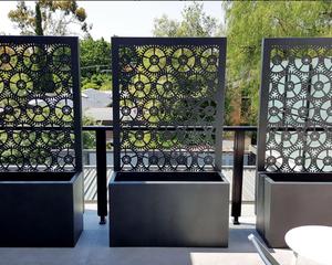 Modern Mobile Planter Box <b>Trellis</b> Powder Coated Corten Steel Planter Screen - Product Image 5