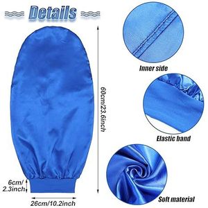 Bonnet de nuit personnalisé pour femme en polyester satiné, bonnet de sommeil multicolore avec broderie et logo sérigraphié - Product Image 3
