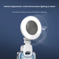 Lampe de remplissage pour téléphone portable à clipser, portable, pour embellir, température de couleur réglable, lampe de beauté pour selfie avec miroir