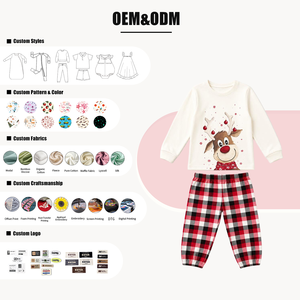 Pyjamas de Noël personnalisables Hongbo 2026 pour la famille, 100% coton, tenues assorties tendance pour mère, fille et bébé - Product Image 5