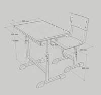 Mesa y Silla Ajustables en Altura para Escuela Primaria en Rumania, Muebles de Aula de Madera, Conjunto de Escritorio y Silla para Estudiantes