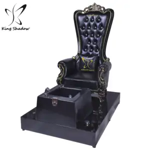 Kraliyet kral taht sandalye siyah pedikür istasyonu ayak spa pedikür koltuğu