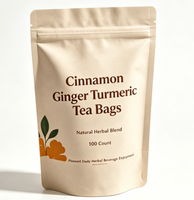 Sachets de thé aux herbes citron-gingembre à marque privée OEM/ODM – Favorise la digestion – 120 sachets/paquet pour le bien-être, l'énergie et la détox