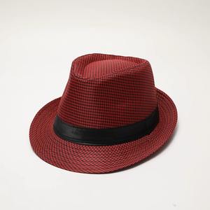 <span class=keywords><strong>Cappello</strong></span> Fedora Autunno Inverno per <span class=keywords><strong>Uomo</strong></span> Vintage a Quadri Retrò Elegante con Fascia Nera <span class=keywords><strong>Cappello</strong></span> Trilby Jazz Maschile - Product Image 5