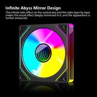 Ventilador de PC ZeroMaster de 120 mm ARGB con Efecto Espejo Infinito, PWM, Alto Flujo de Aire, Silencioso, con LED RGB, Precio de Fábrica