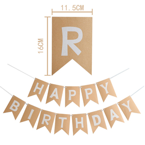 Bannière <span class=keywords><strong>Joyeux</strong></span> <span class=keywords><strong>Anniversaire</strong></span> en Papier Kraft, Bannières Suspendues pour Décoration Murale de Fête d'<span class=keywords><strong>Anniversaire</strong></span> - Product Image 2