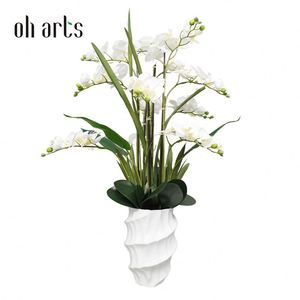 Oh Arts Factory Price Sale Home Decorative Artificial Real Touch Orchids in Ceramic Pot <b>Ornamental</b> Potted Flowers - Product Image 1