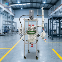 Nouveau Réacteur en Verre Enveloppé Intelligent Personnalisé Yangmai 15L avec Mini-Circulateur Assorti pour le Travail de Dispersion en Laboratoire de Matériaux Nano