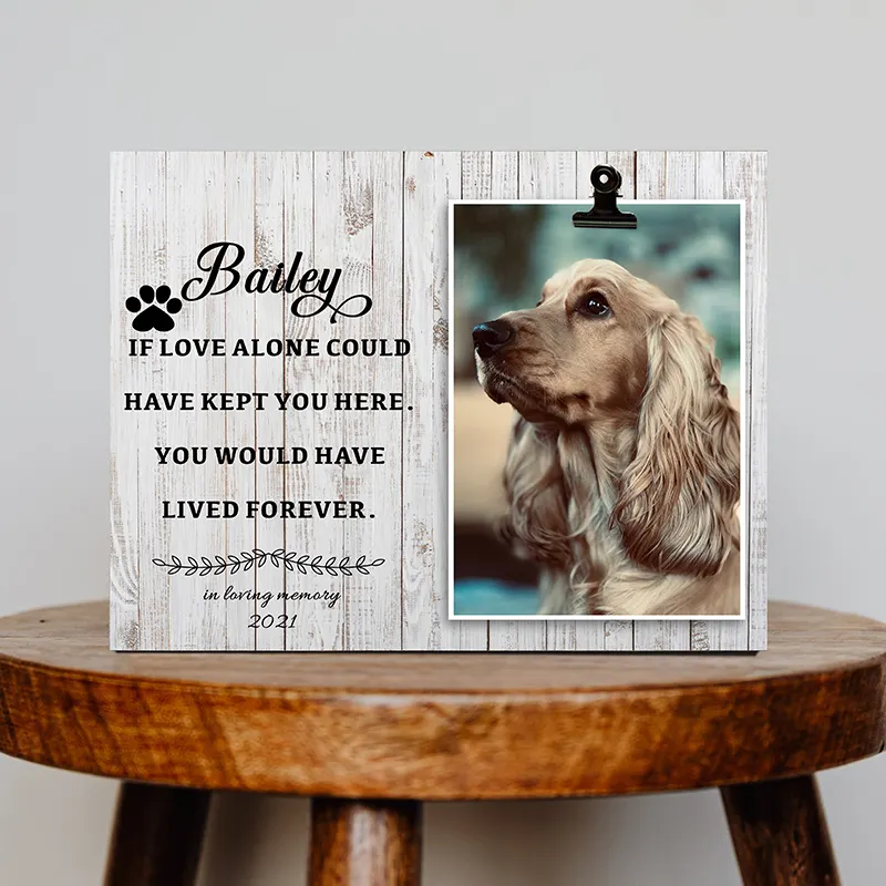 Hot Sale Customizable Fashionable Metal Photo Frame for Home Decoration UV Printed Wooden Style for Pet Photos