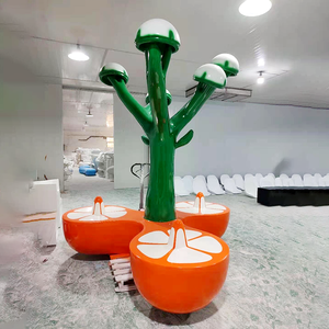 Sculpture personnalisée en champignon de dessin animé en fibre de verre Plaza commerciale ornée de statues géantes en fibre de verre - Product Image 3