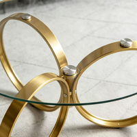 Table basse en verre trempé de style minimaliste italien, table d'appoint ronde pour salon, usage domestique